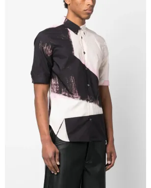 Alexander McQueen ブラッシュストローク コットンシャツ ピンク - サムネイル3