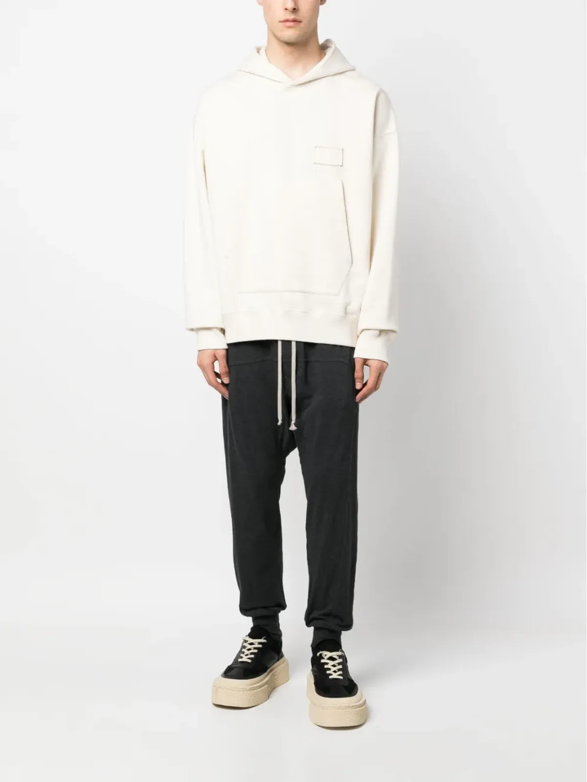 Rick Owens DRKSHDW ドロップクロッチ ドローストリング トラックパンツ - 画像2