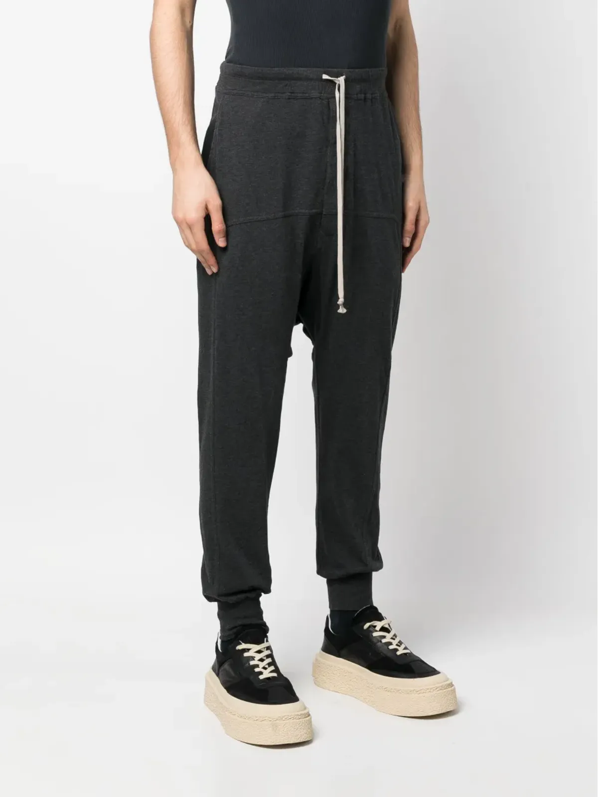 Rick Owens DRKSHDW ドロップクロッチ ドローストリング トラックパンツ - 画像3