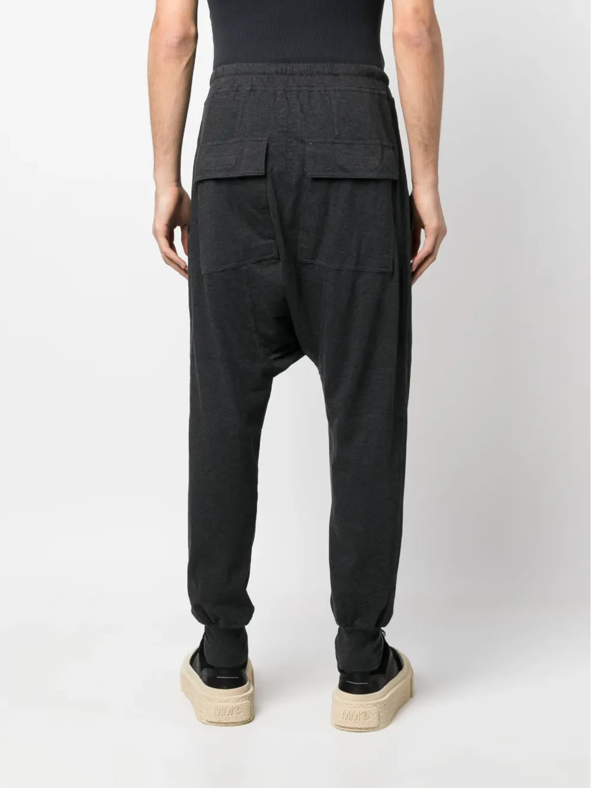 Rick Owens DRKSHDW ドロップクロッチ ドローストリング トラックパンツ - 画像4