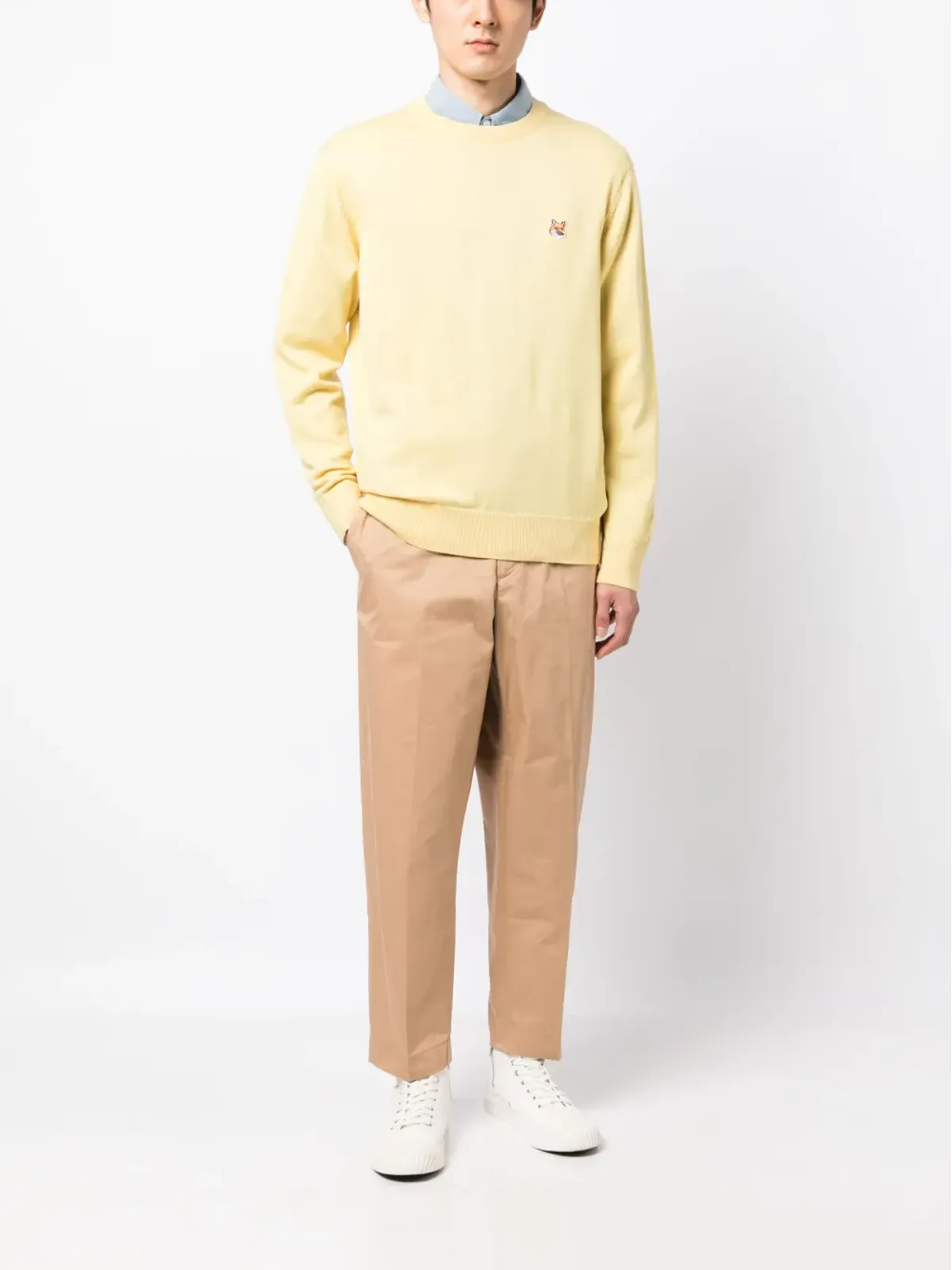 Maison Kitsuné ストレートレッグ テーラードパンツ（ブラウン） - 画像2