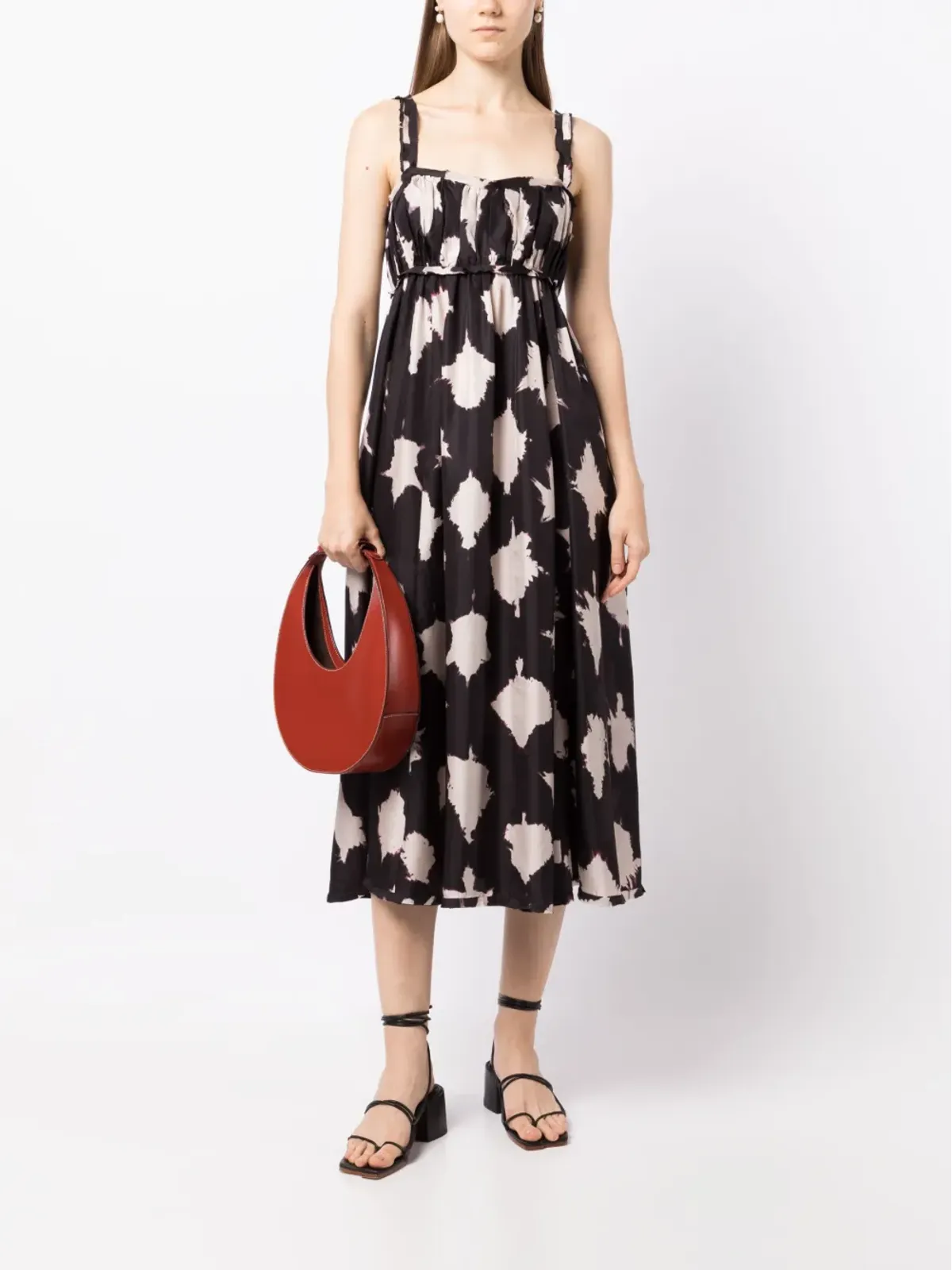 Ulla Johnson アブストラクトプリント シルク ミディドレス - 画像2