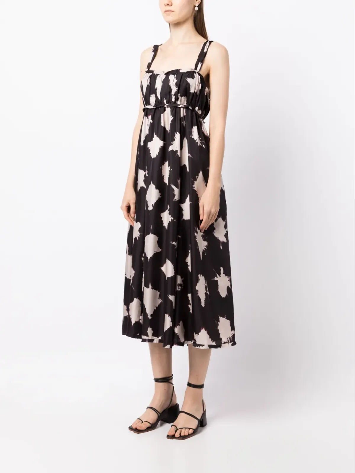 Ulla Johnson アブストラクトプリント シルク ミディドレス - 画像3