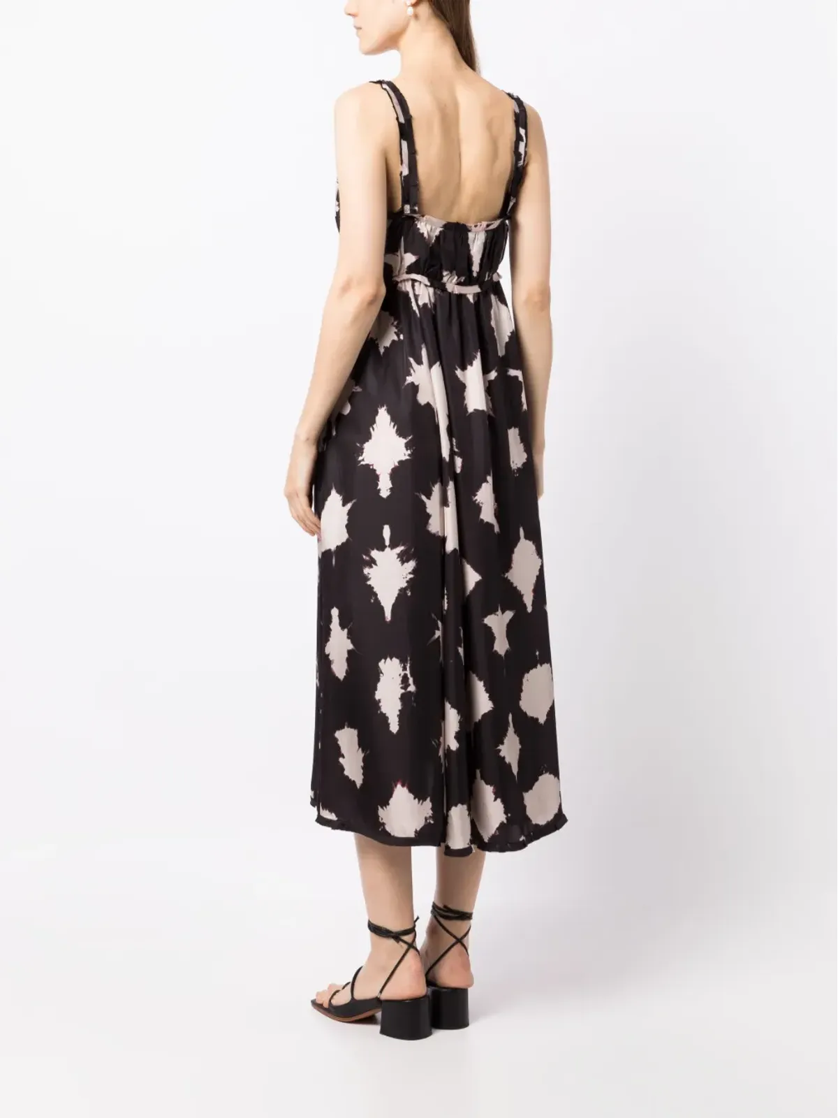 Ulla Johnson アブストラクトプリント シルク ミディドレス - 画像4