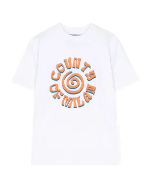 COUNTY OF MILAN KIDS グラフィックスローガンプリントTシャツ - サムネイル1