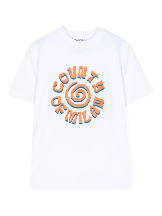 COUNTY OF MILAN KIDS COUNTY OF MILAN KIDS グラフィックスローガンプリントTシャツの商品画像