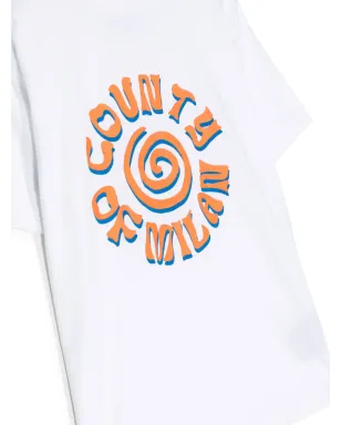 COUNTY OF MILAN KIDS グラフィックスローガンプリントTシャツ - サムネイル3