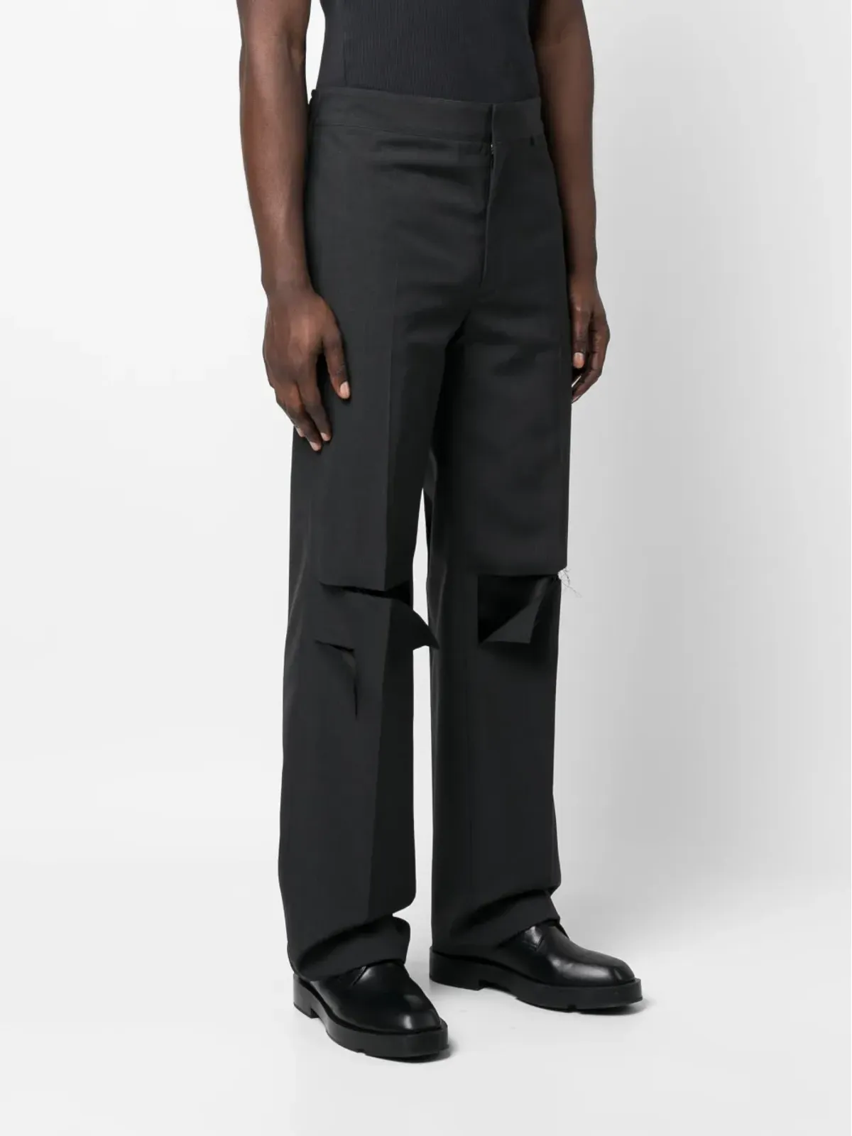 Givenchy ダメージ加工ウールパンツ（グレー） - 画像3