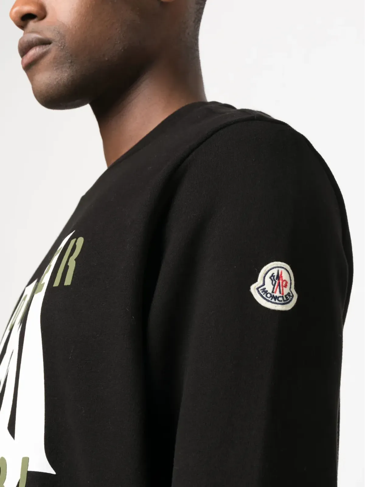 Moncler ロゴプリント コットン スウェットシャツ ブラック - 画像5