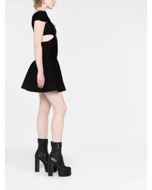 Alexander McQueen オフショルダーフレアミニドレス - ブラック - サムネイル4
