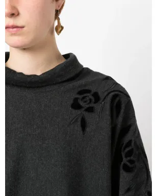 Valentino Garavani Pre-Owned 1980年代 花柄刺繍 ロールネック セーター - Grey - サムネイル5
