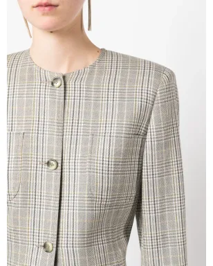 Valentino Garavani Pre-Owned プリンスオブウェールズ ノーカラージャケット - サムネイル5