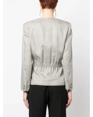 Valentino Garavani Pre-Owned プリンスオブウェールズ ノーカラージャケット - サムネイル4