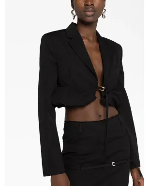 Jacquemus ラ・ヴェスト・クロワッサン クロップドブレザー - ブラック - サムネイル5