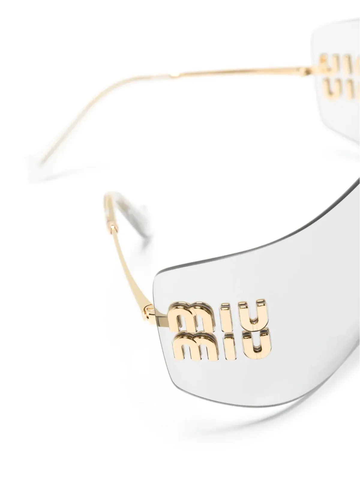 Miu Miu Eyewear リムレスサングラス - ゴールド - 画像3