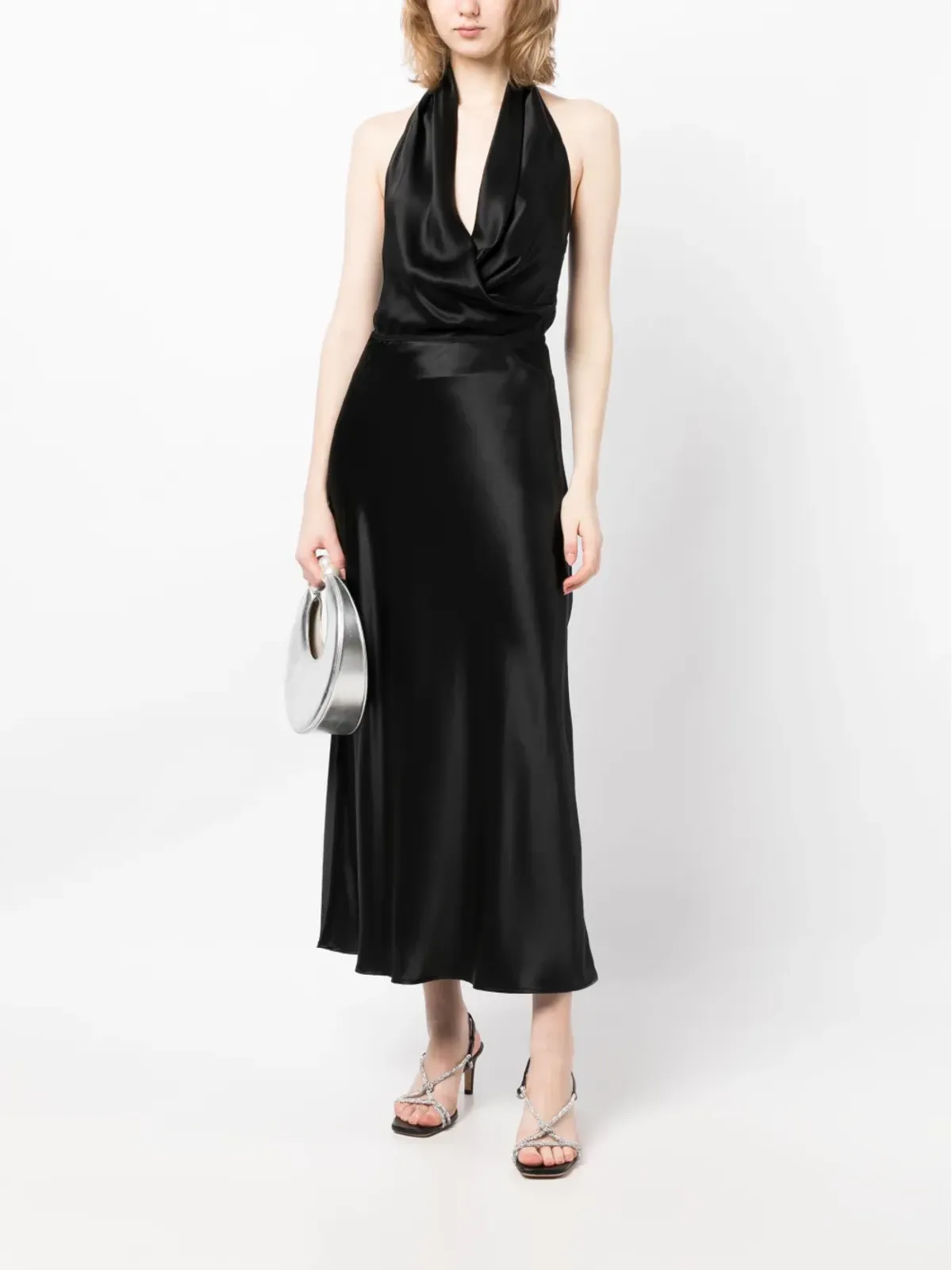 Reformation Layla silk midi skirt - Black - 画像2