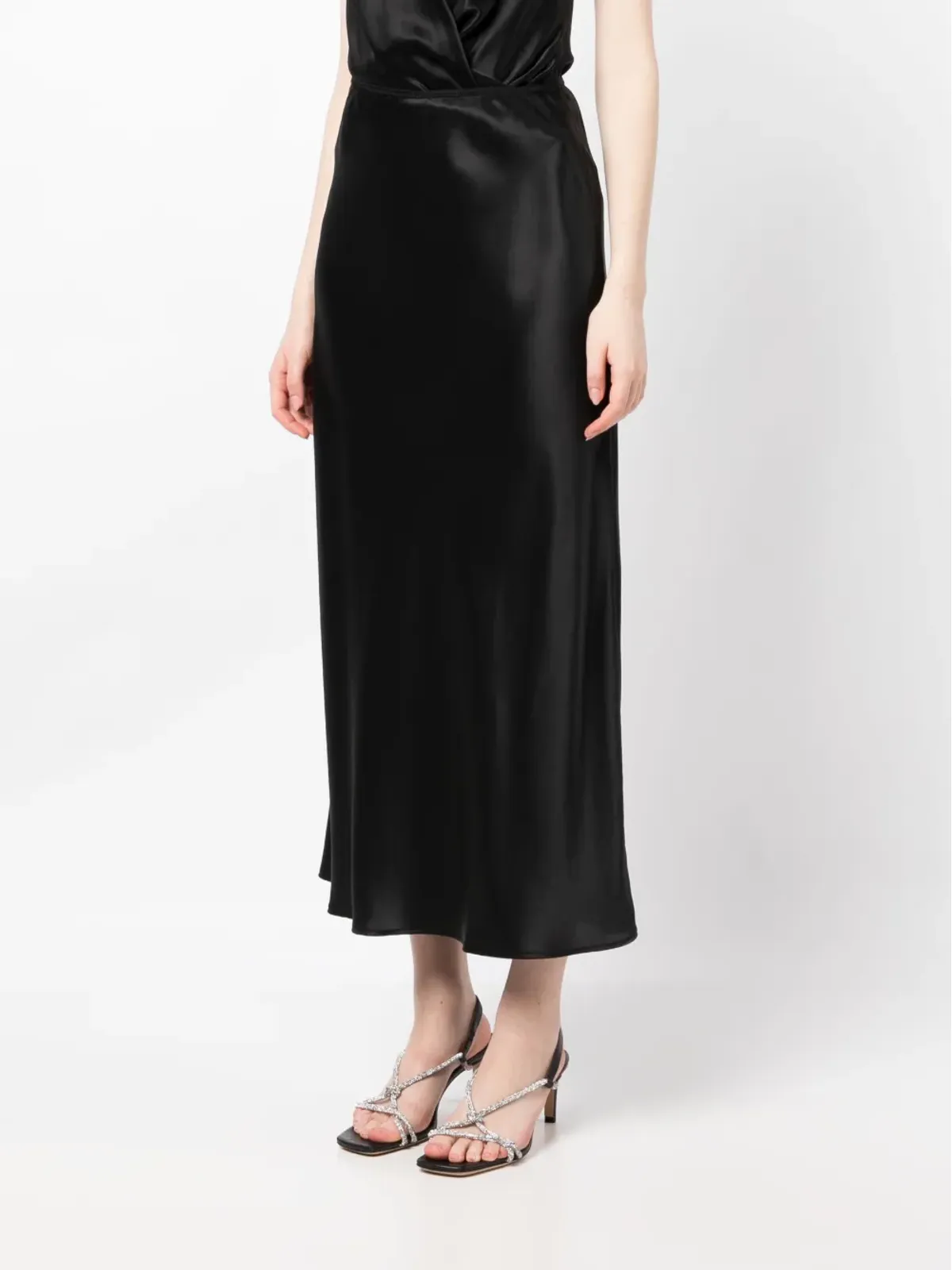 Reformation Layla silk midi skirt - Black - 画像3
