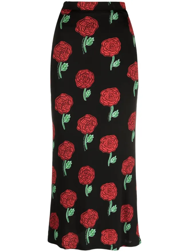 Versace Jeans Couture Versace Jeans Couture ハイウエスト花柄スカートの商品画像