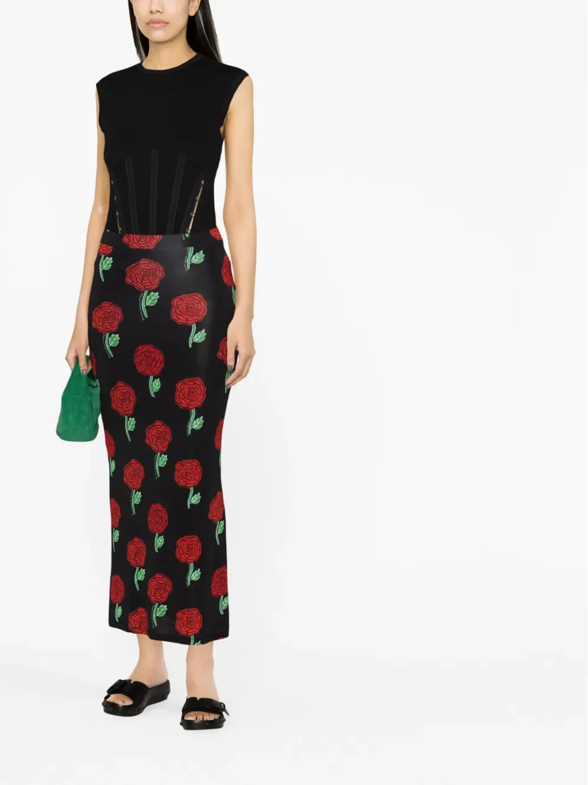 Versace Jeans Couture ハイウエスト花柄スカート - 画像2