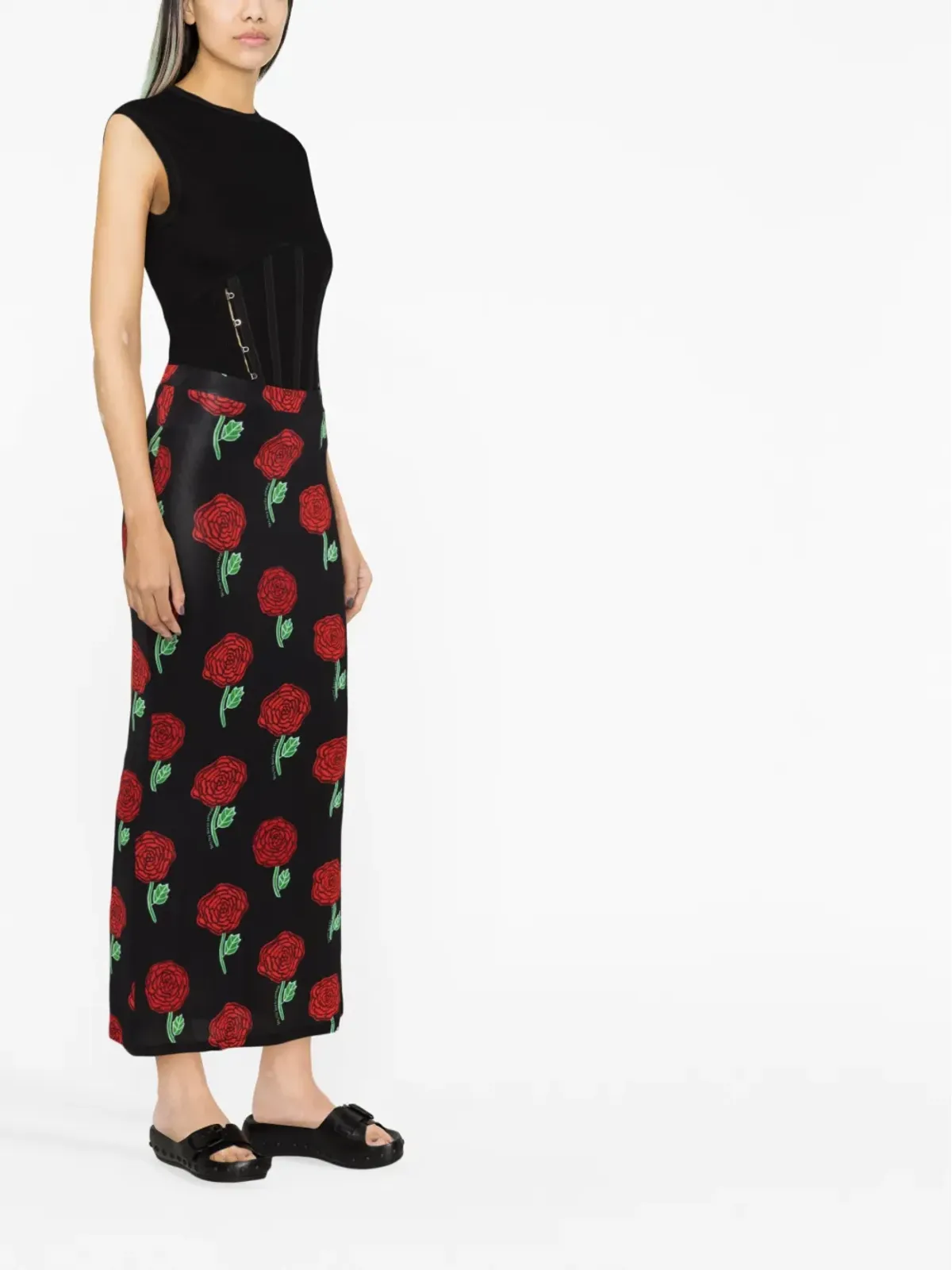 Versace Jeans Couture ハイウエスト花柄スカート - 画像3