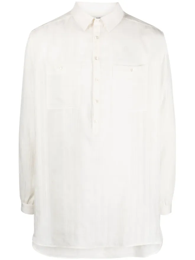 Saint Laurent Saint Laurent ストライプ柄クラシックカラーシャツ ホワイトの商品画像