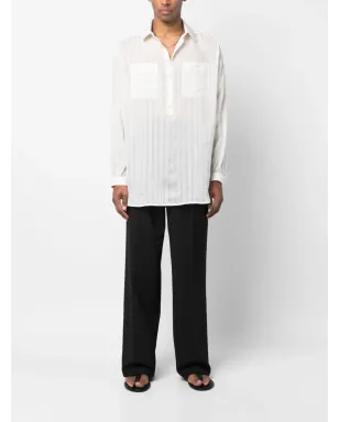 Saint Laurent ストライプ柄クラシックカラーシャツ ホワイト - サムネイル2