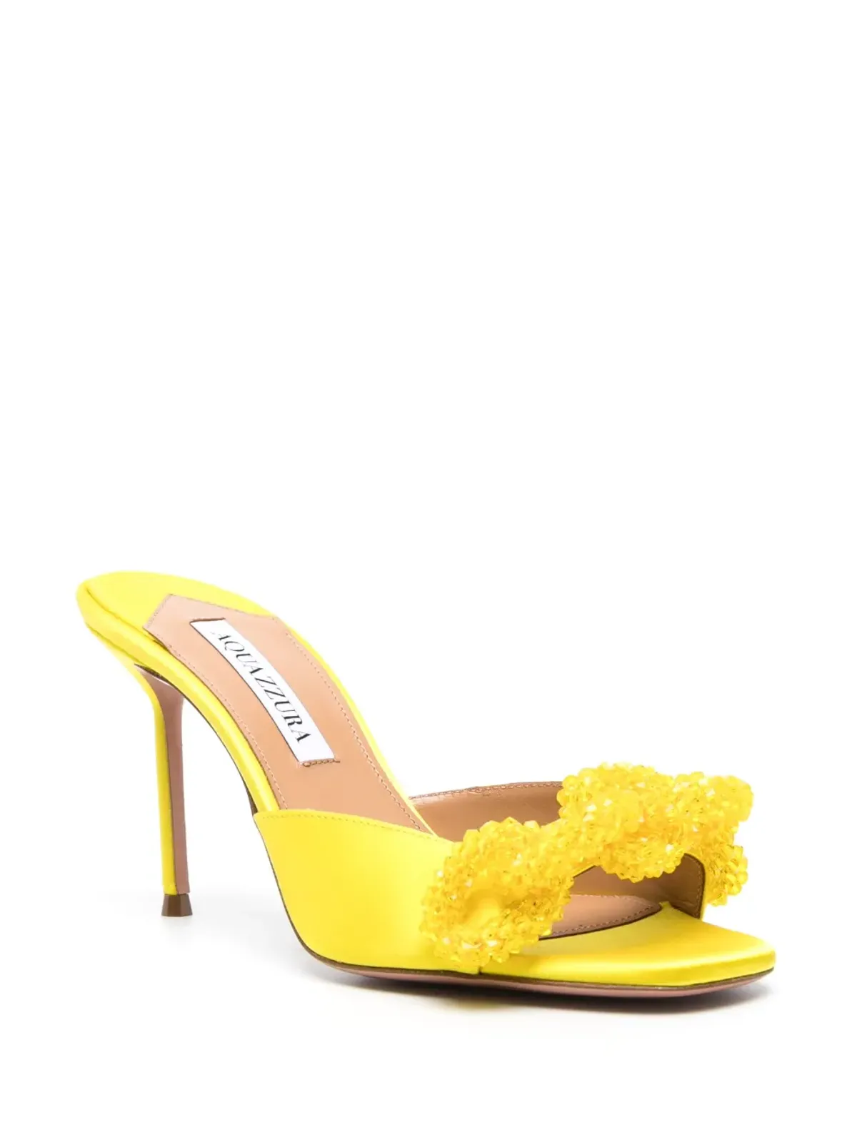Aquazzura クリスタル装飾 サテン サンダル - 画像2
