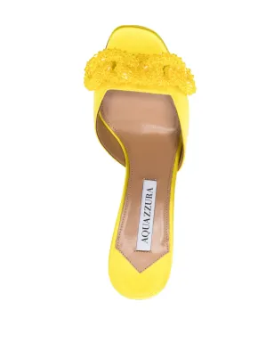 Aquazzura クリスタル装飾 サテン サンダル - サムネイル4