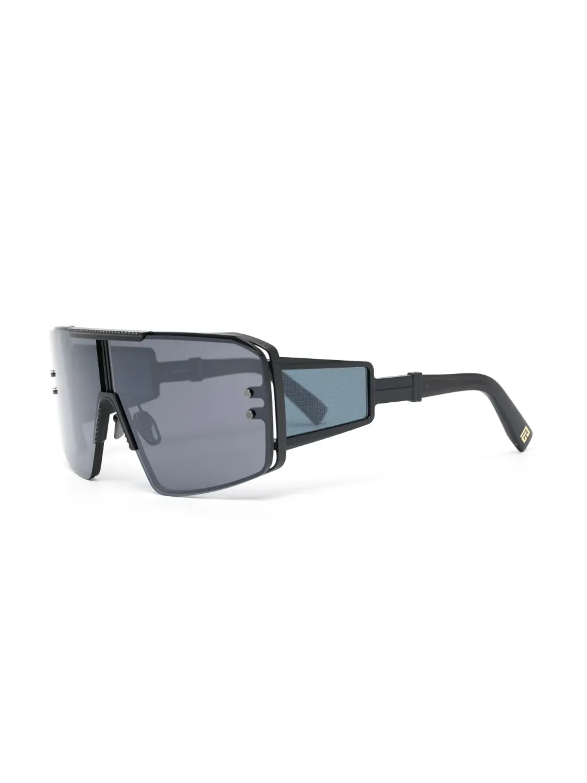 Balmain Eyewear レ・マスク ティンテッド・丸型フレーム サングラス - ブラック - 画像2