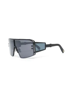 Balmain Eyewear レ・マスク ティンテッド・丸型フレーム サングラス - ブラック - サムネイル2