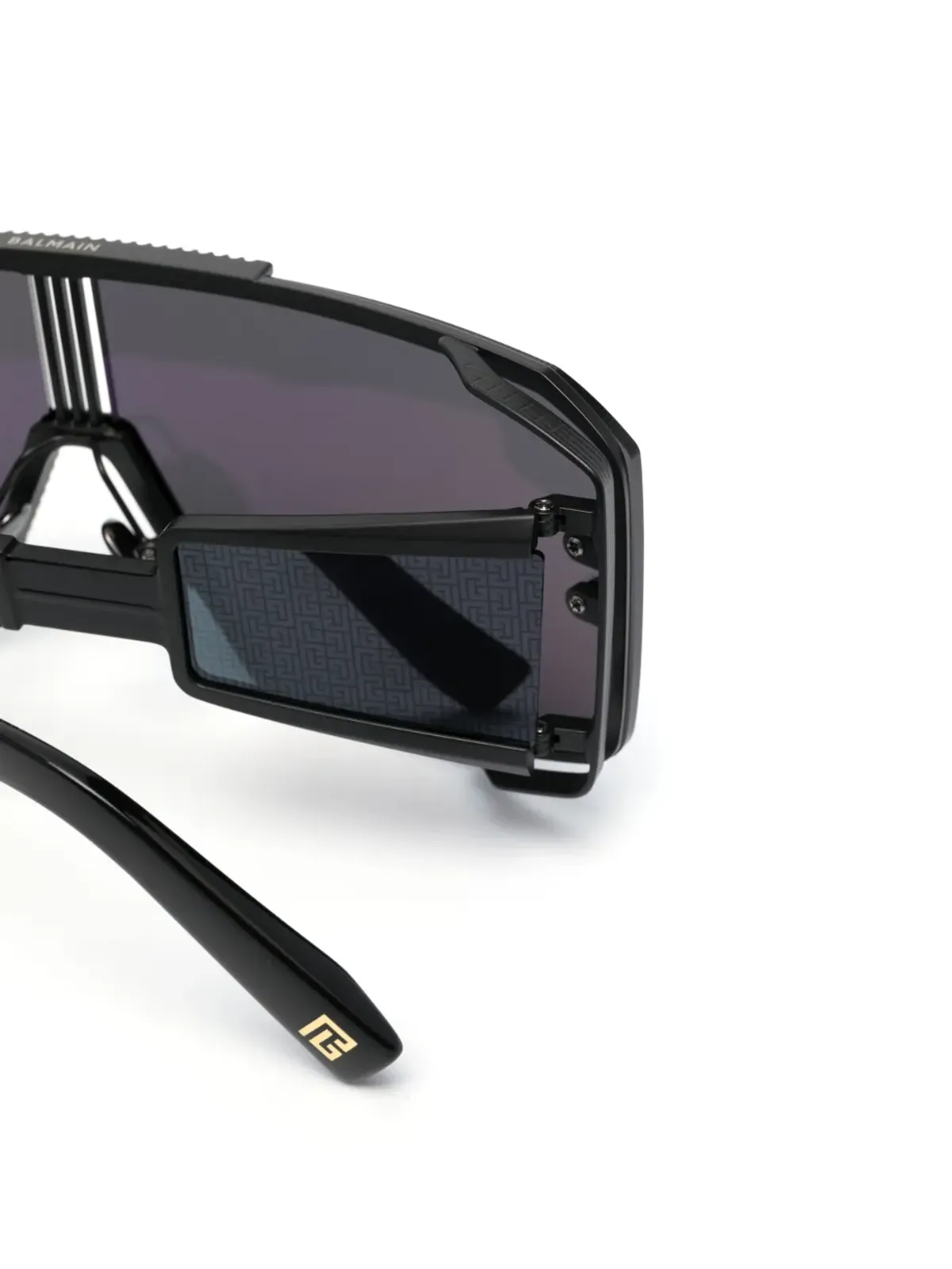 Balmain Eyewear レ・マスク ティンテッド・丸型フレーム サングラス - ブラック - 画像3