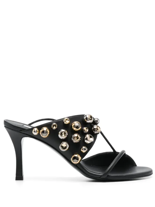 Stella McCartney Stella McCartney ビーズ装飾 人工皮革サンダル - ブラックの商品画像
