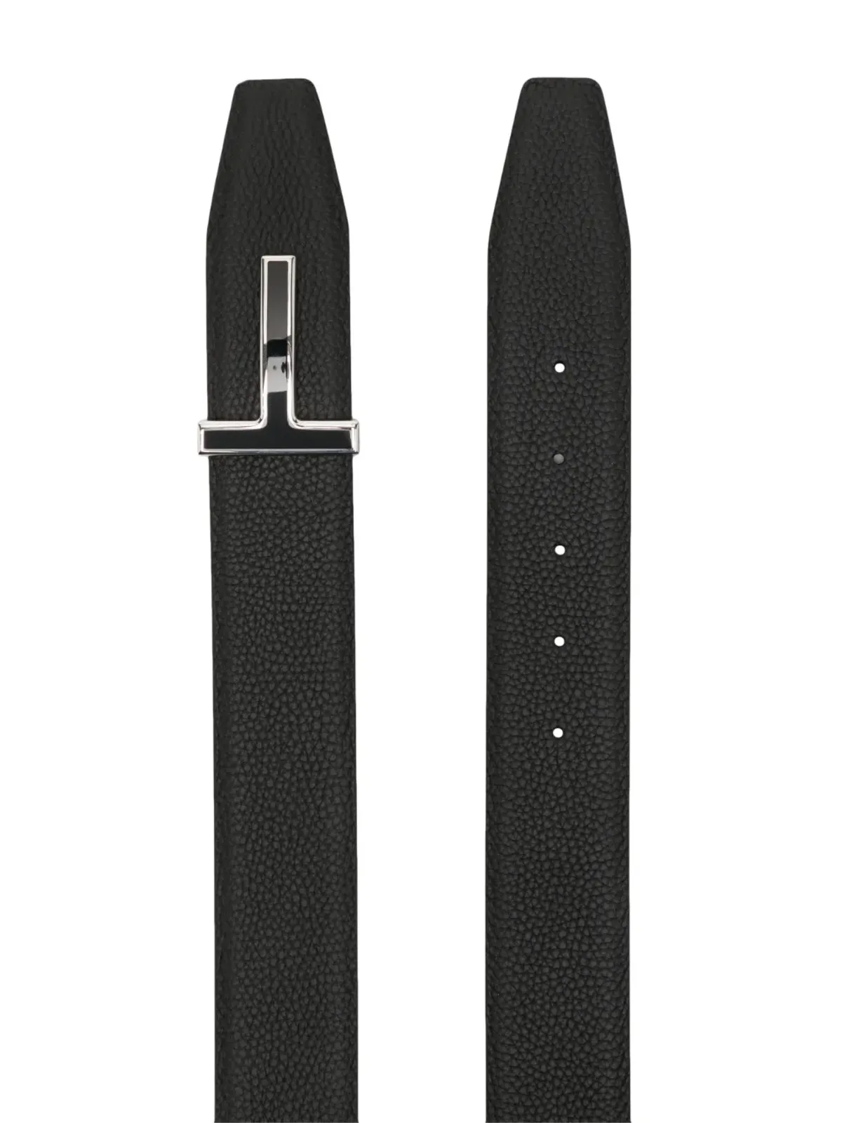 TOM FORD Tバックル レザーベルト ブラック - 画像2