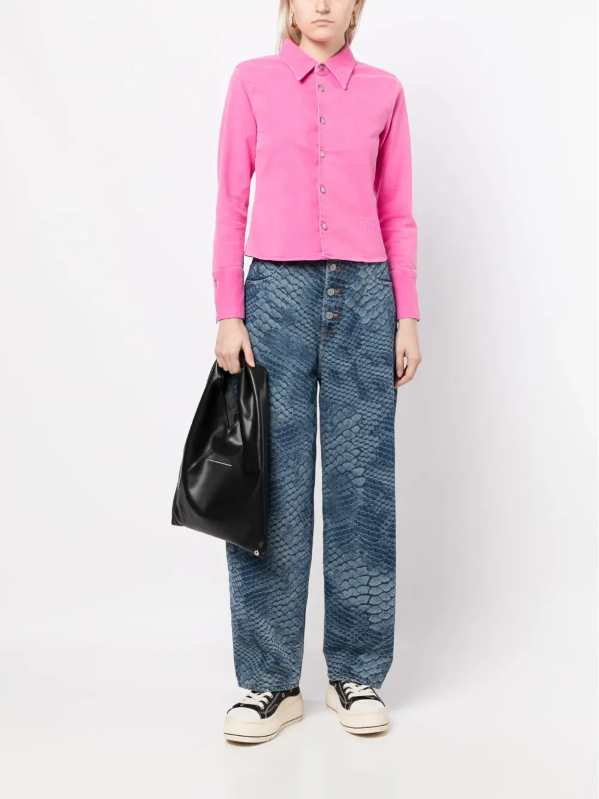 MM6 Maison Margiela スリムフィット長袖シャツ（ピンク） - 画像2