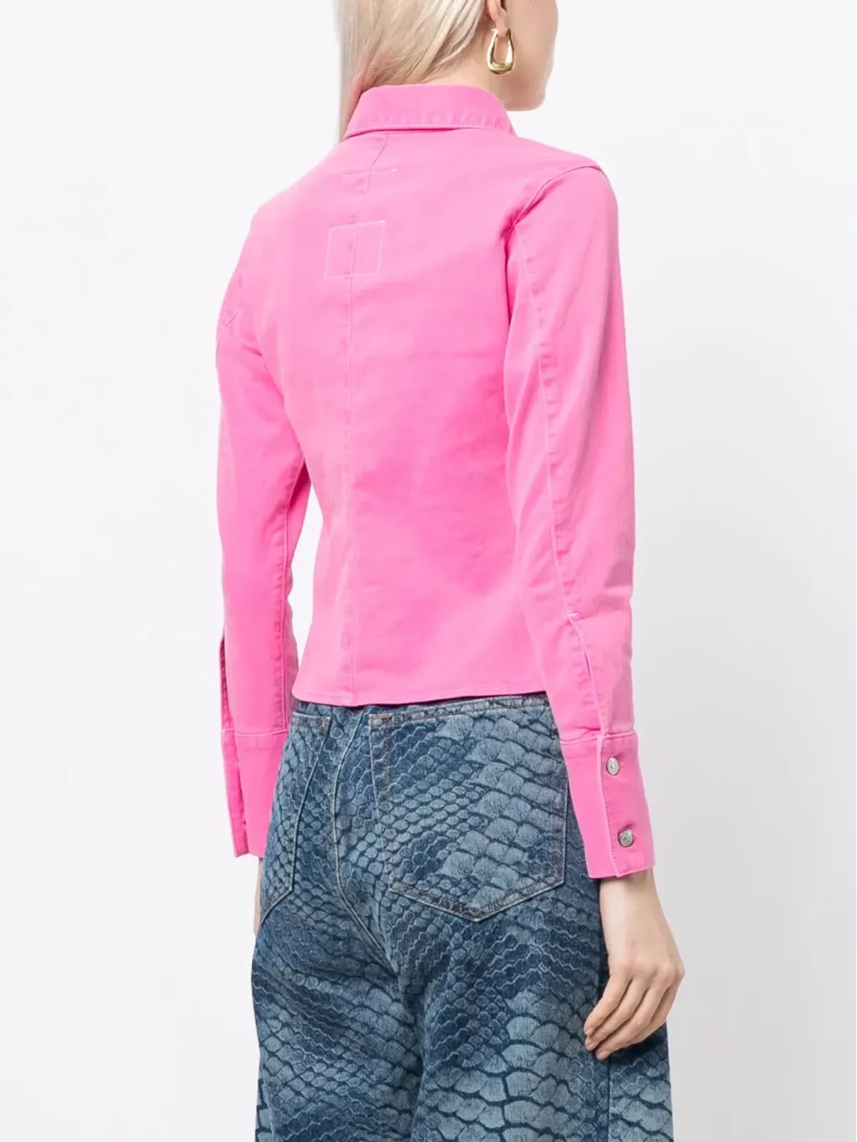 MM6 Maison Margiela スリムフィット長袖シャツ（ピンク） - 画像4
