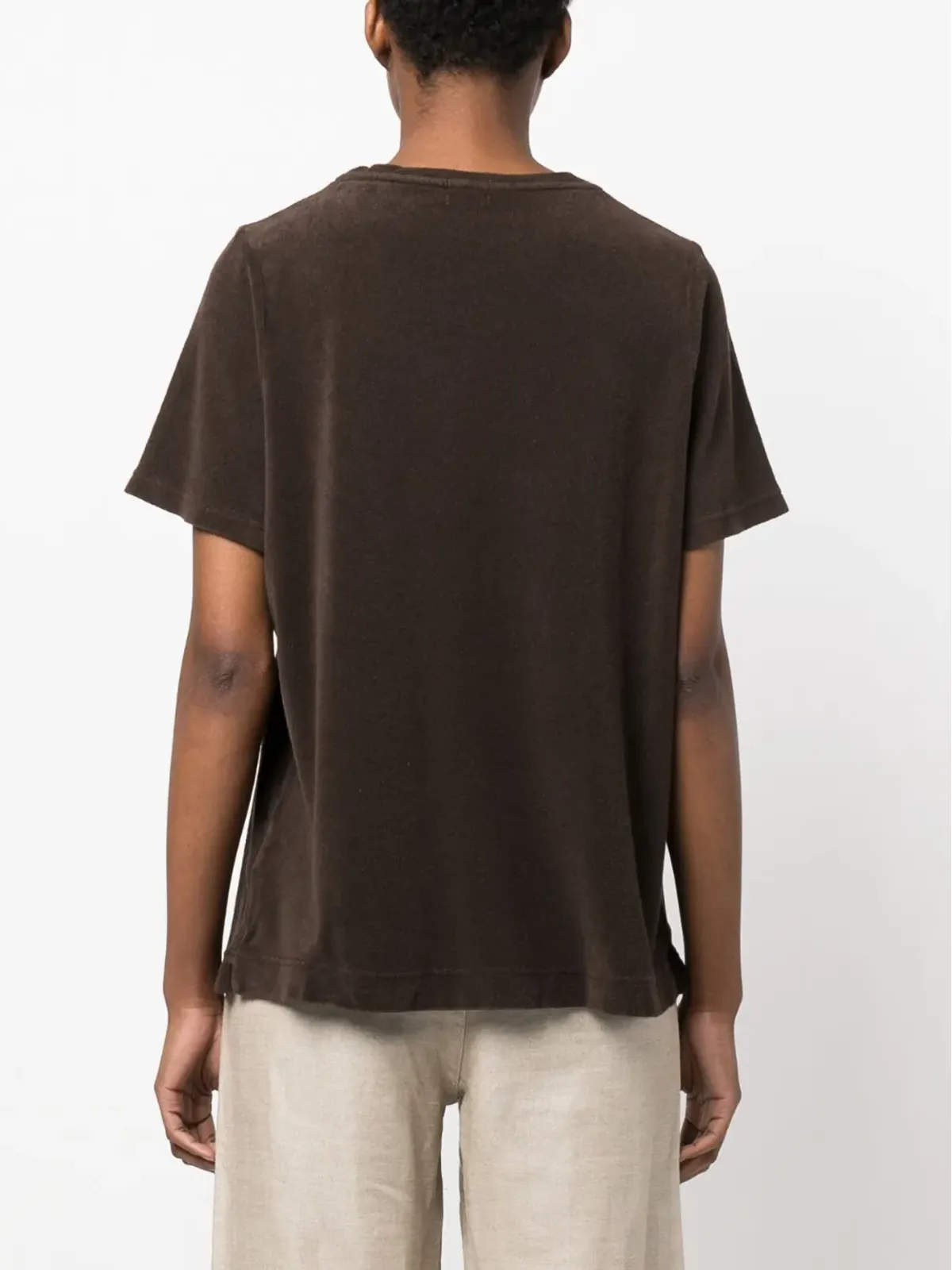 Massimo Alba クルーネック コットン混紡 Tシャツ - ブラウン - 画像4