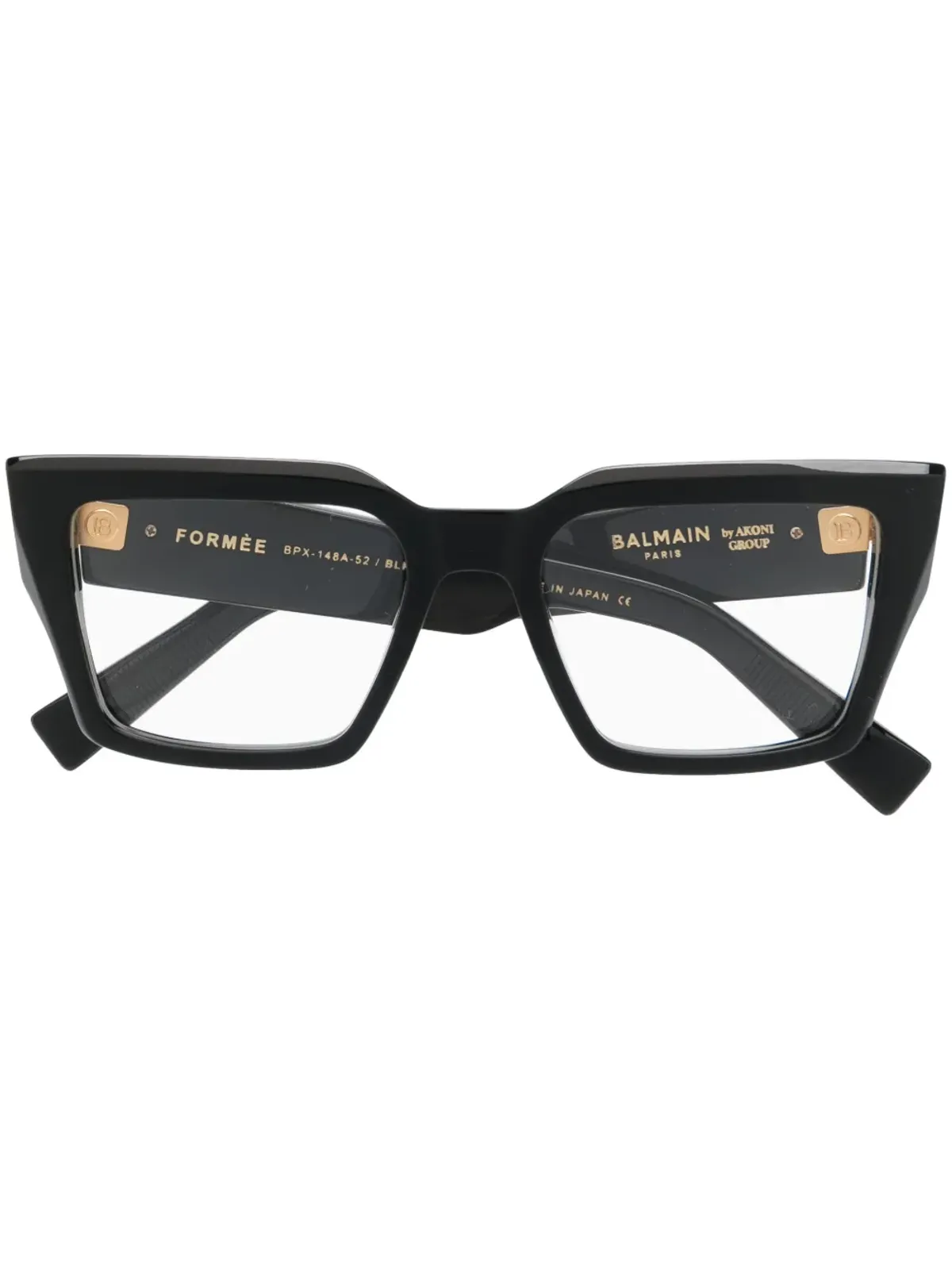 Balmain Eyewear ロゴプレート付きオーバサイズフレーム眼鏡 - ブラック - 画像1