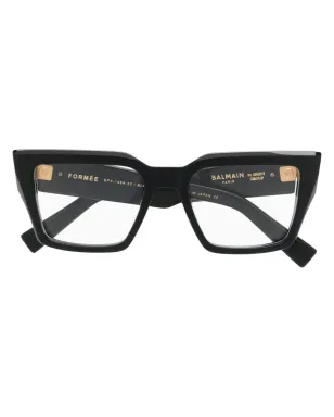 Balmain Eyewear ロゴプレート付きオーバサイズフレーム眼鏡 - ブラック - サムネイル1