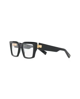 Balmain Eyewear ロゴプレート付きオーバサイズフレーム眼鏡 - ブラック - サムネイル2