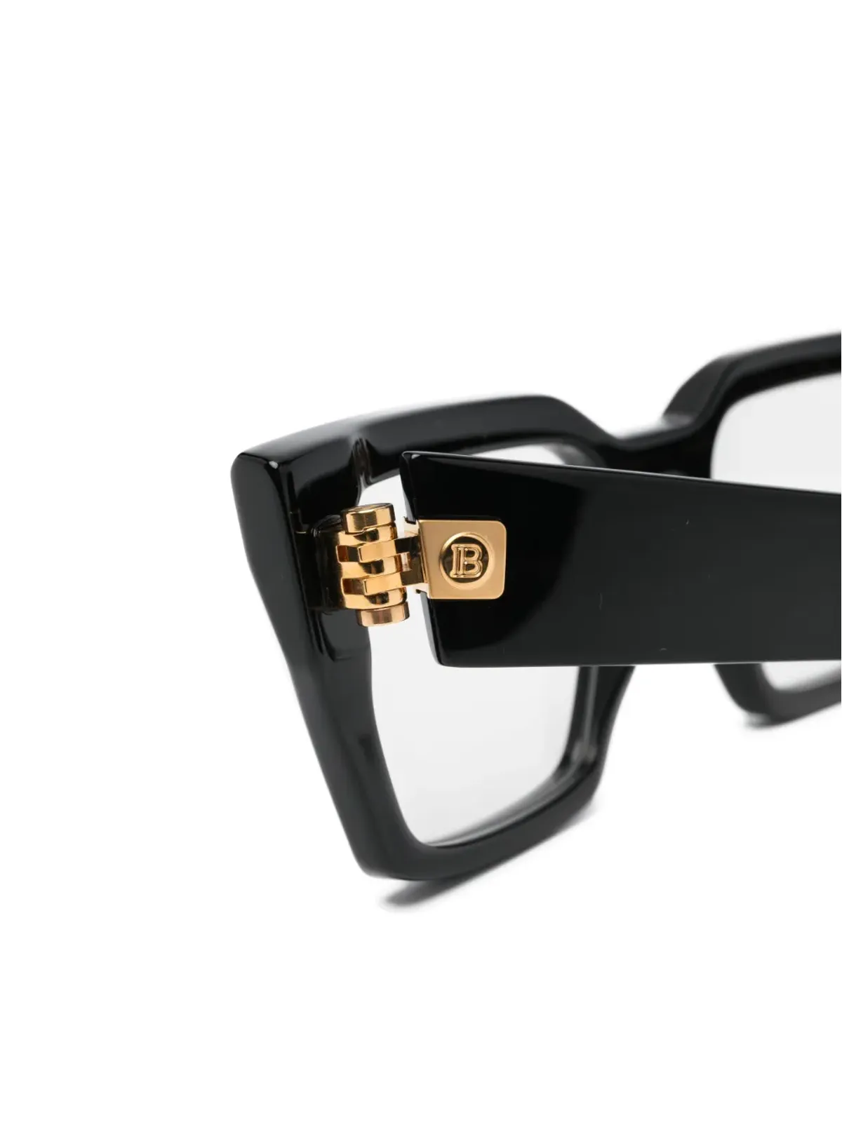 Balmain Eyewear ロゴプレート付きオーバサイズフレーム眼鏡 - ブラック - 画像3
