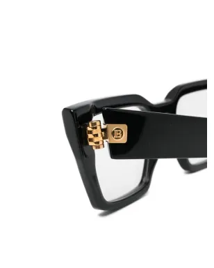 Balmain Eyewear ロゴプレート付きオーバサイズフレーム眼鏡 - ブラック - サムネイル3