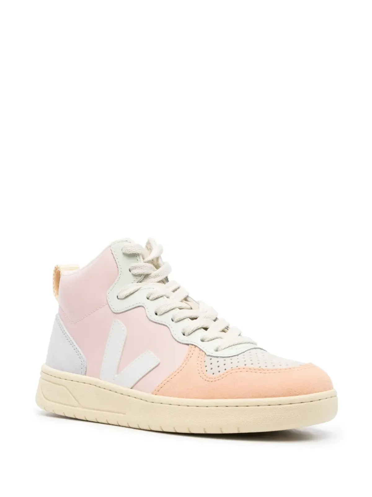 VEJA V-15 レザー スニーカー ピンク - 画像2