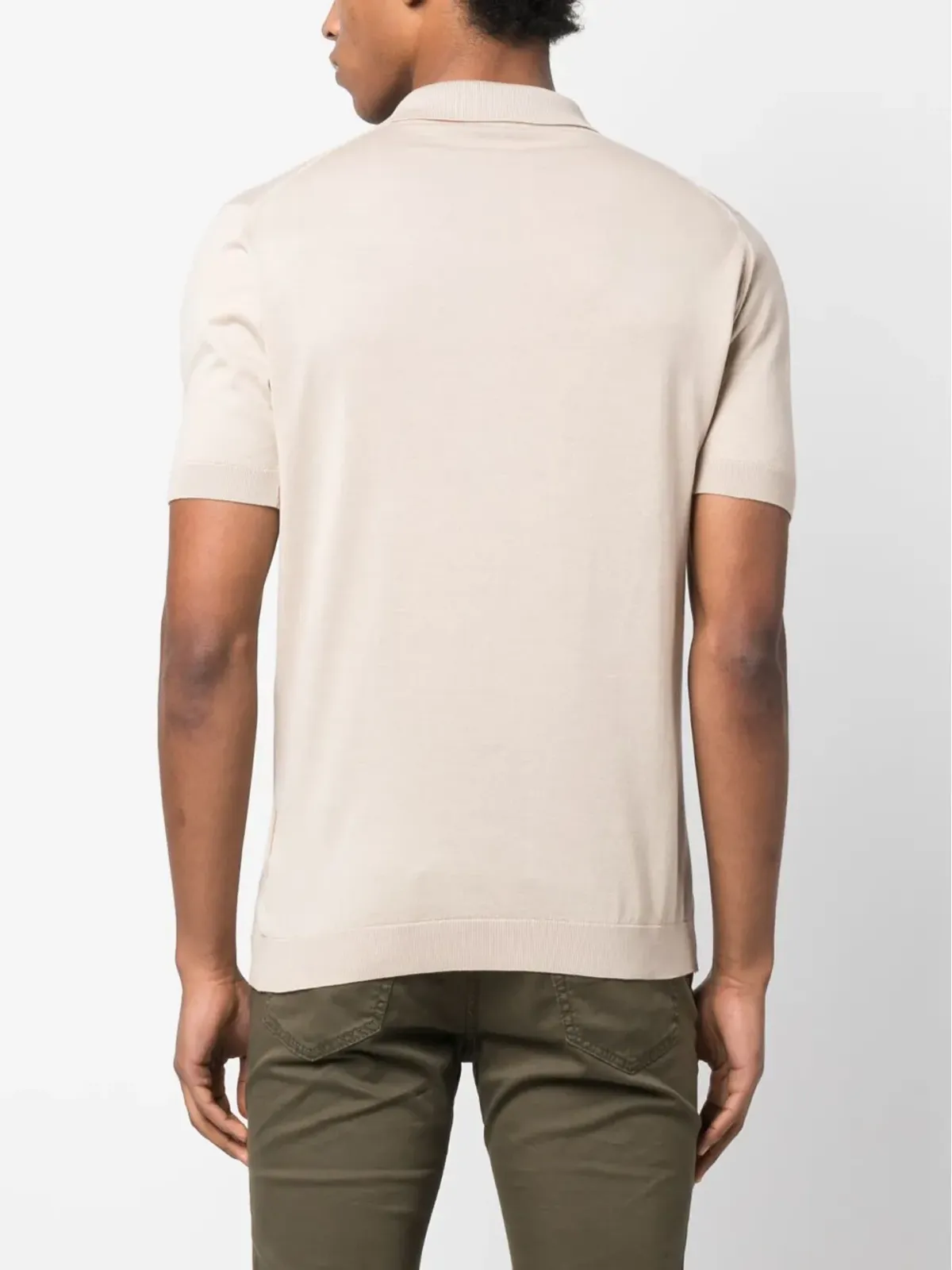John Smedley リブ編みコットンポロシャツ - 画像4