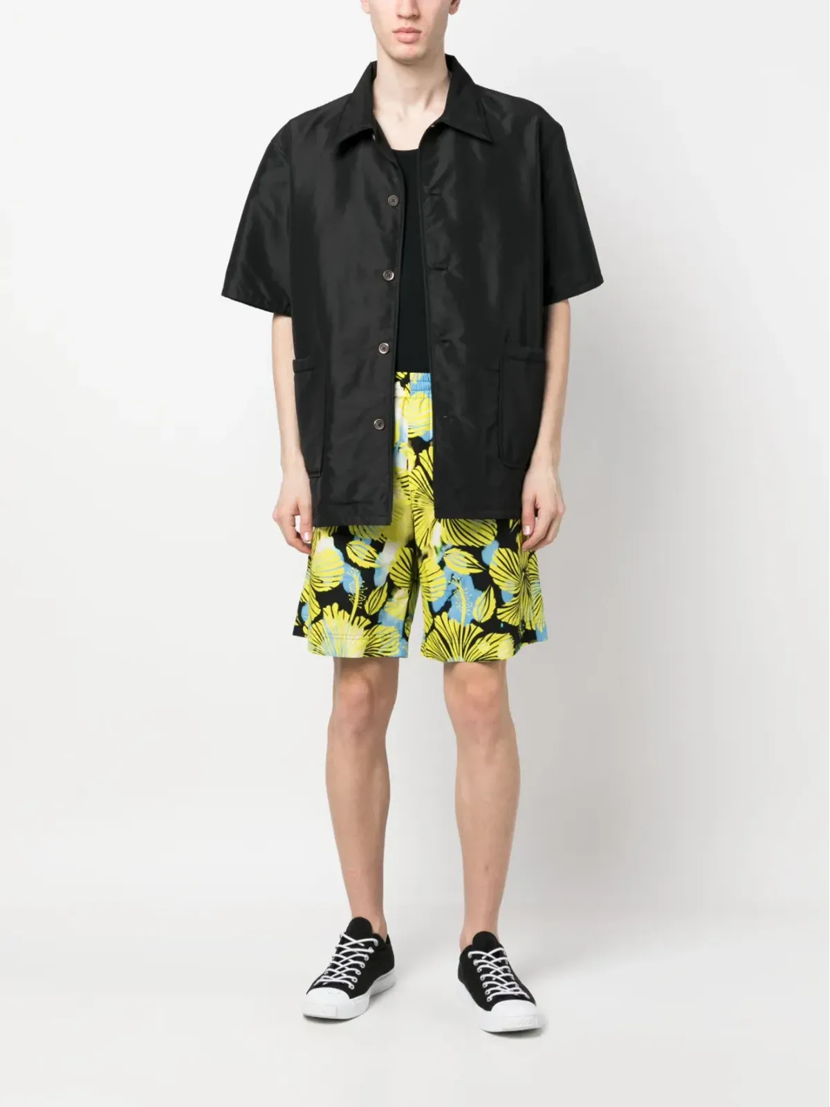 MSGM 花柄プリント トラックショーツ - 画像2