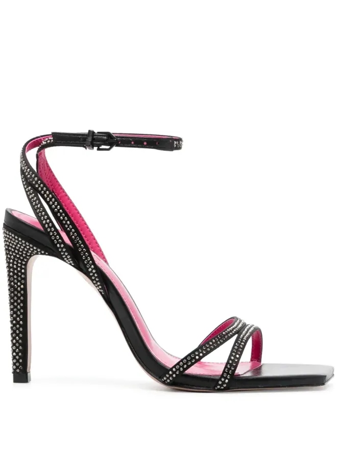 Schutz Schutz 105mm leather crystal-embellished sandals - Blackの商品画像