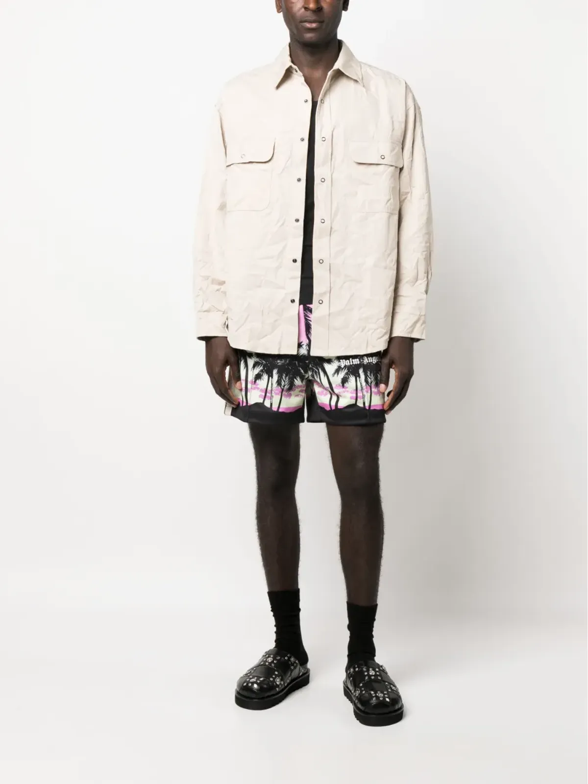 Palm Angels ロゴプリント 長袖シャツ - 画像2