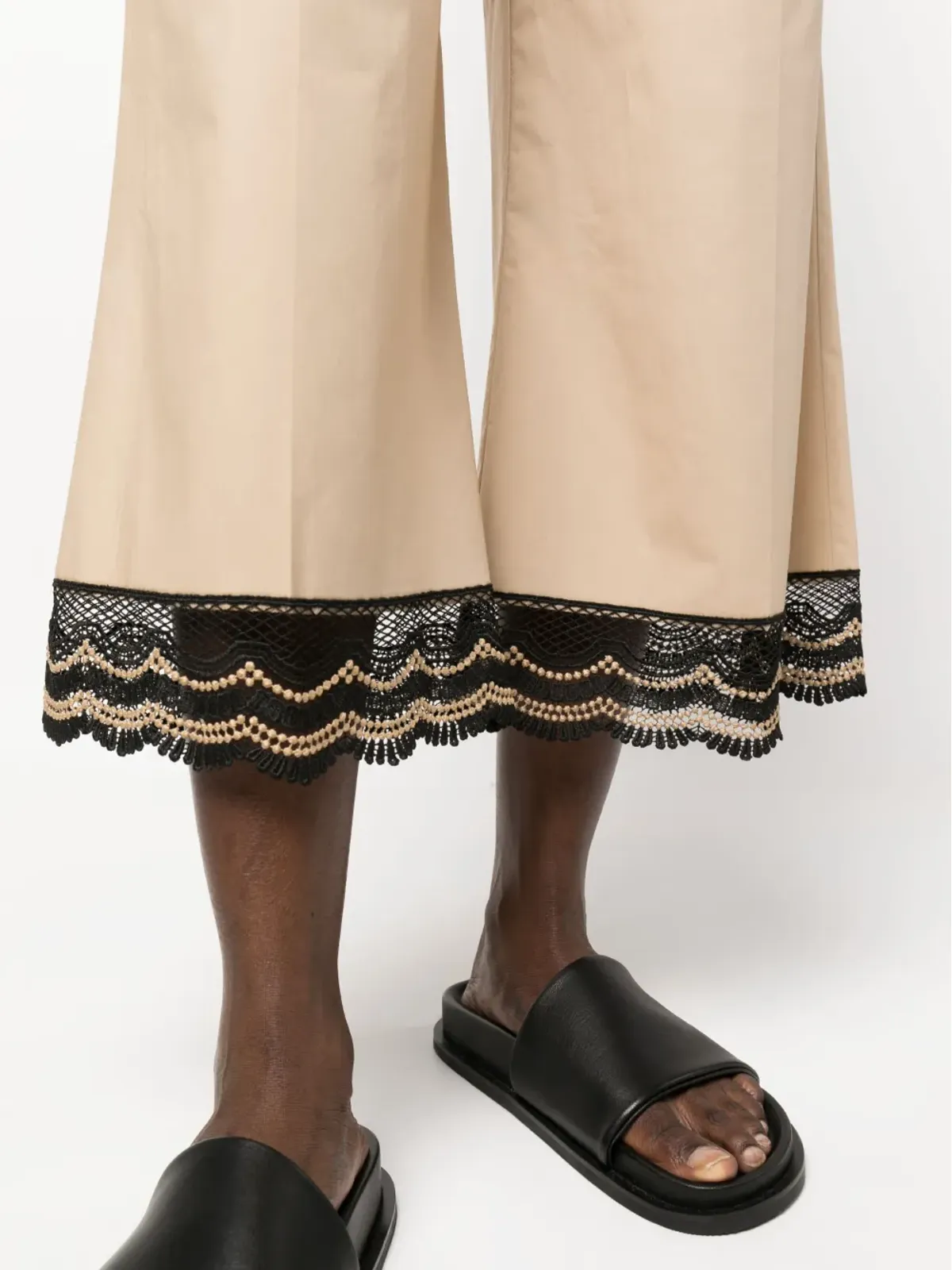 TWINSET レーストリムのワイドレッグパンツ - 画像5