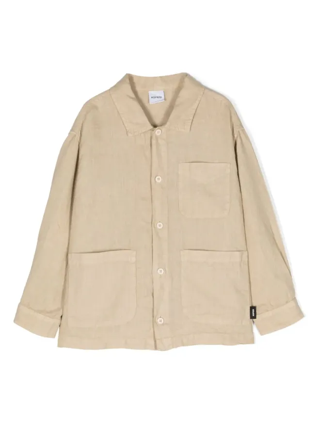 Aspesi Kids Aspesi Kids ボタン留めリネンシャツの商品画像
