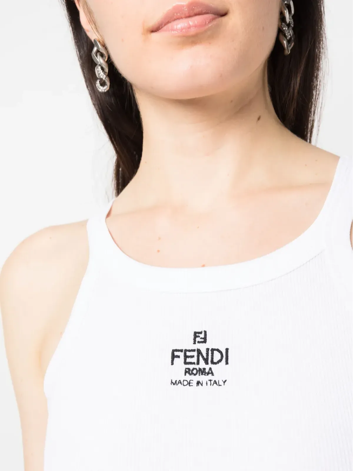 FENDI ロゴ刺繍ベストトップ - 画像5