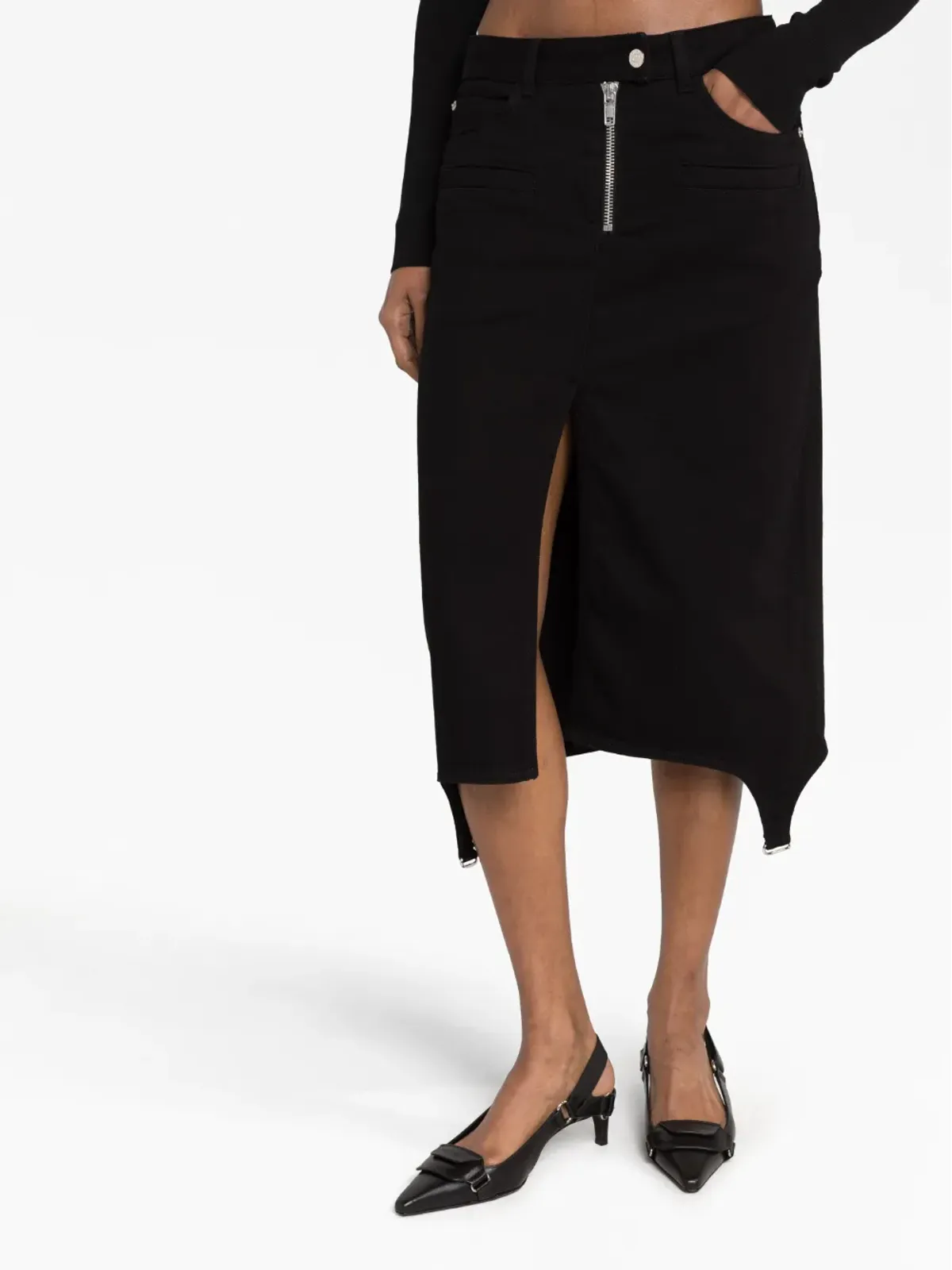 Courrèges アシンメトリックジップデニムスカート - 画像5